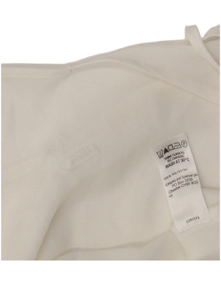 Top cami transparente feminino Marks & Spencer UK 12 poliéster branco médio