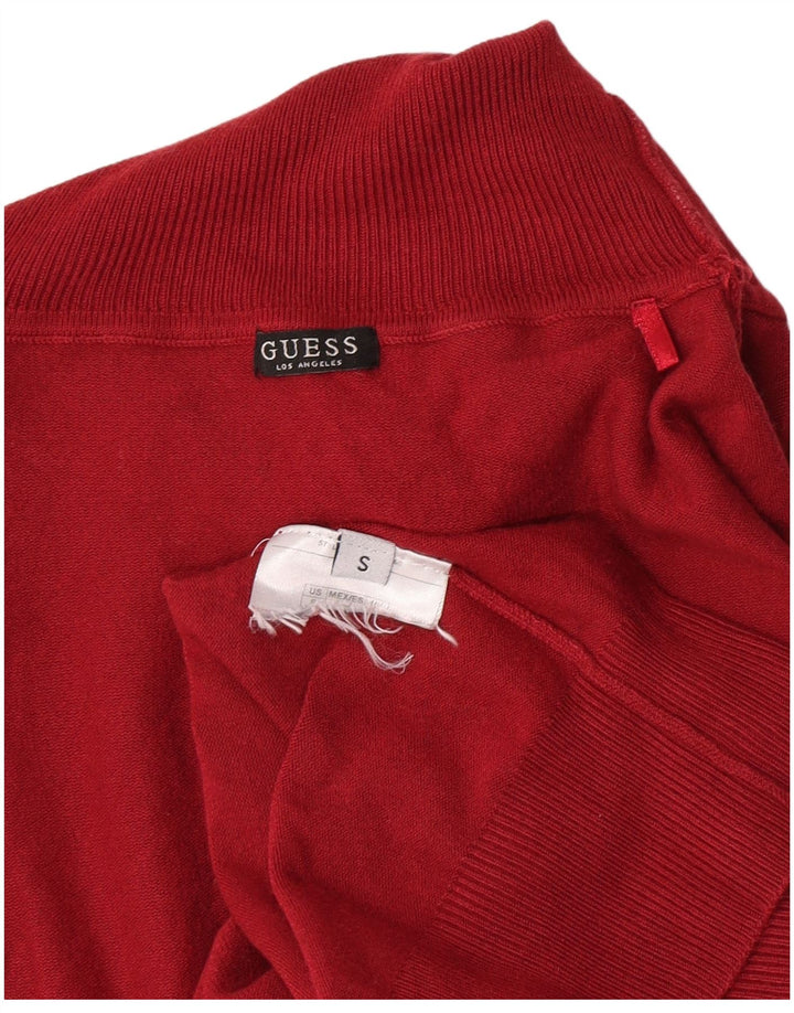 Suéter feminino Guess com gola redonda e gola redonda Reino Unido 10 pequeno vermelho