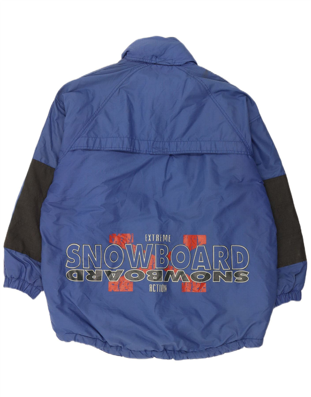 Jaqueta de esqui vintage masculina gráfica pulôver UK 42 XL azul poliamida