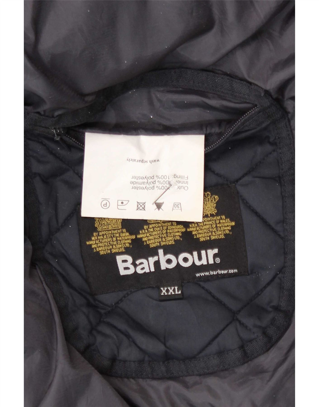 Jaqueta acolchoada masculina Barbour UK 44 2XL poliéster azul marinho
