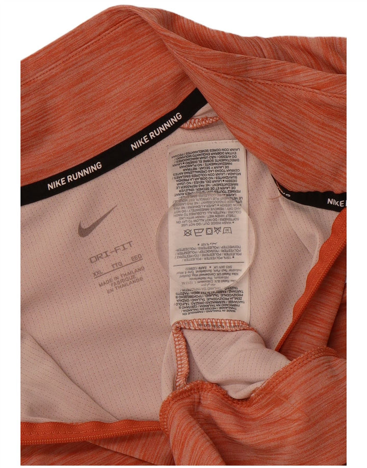 NIKE Womens Dri Fit Pullover Treino Top UK 20 2XL Laranja Flecked