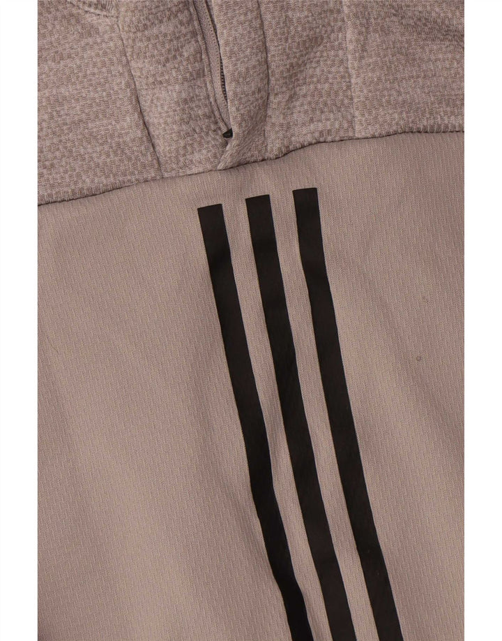Adidas Mens Climawarm Zip Neck Pullover Treino Top Cinza Médio Poliéster