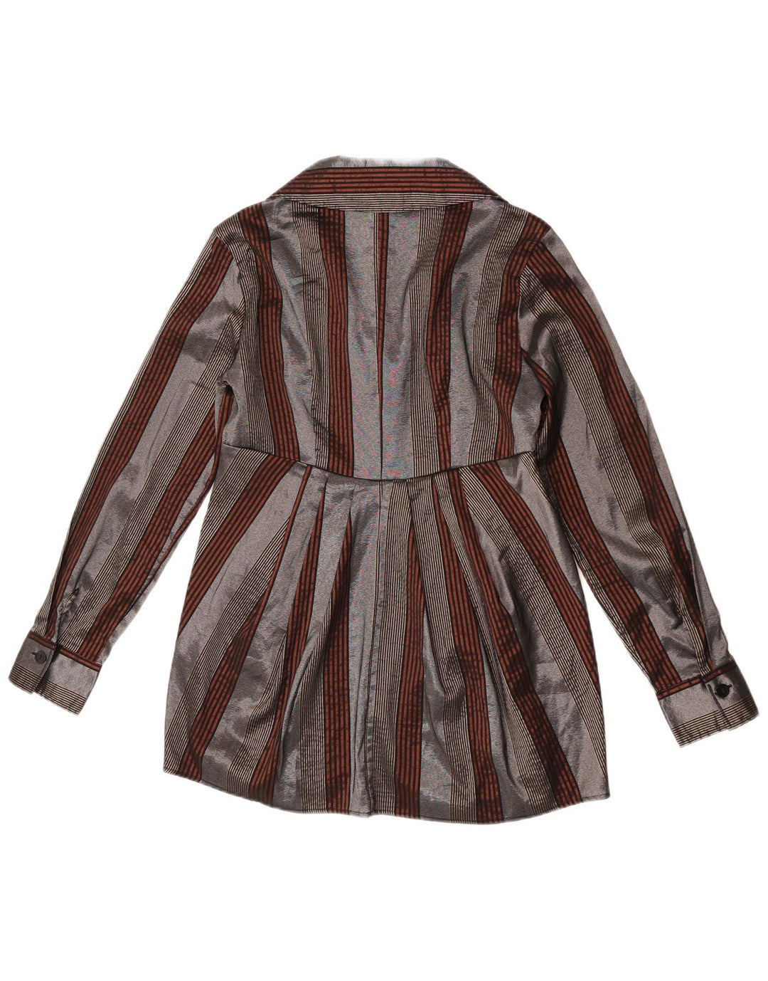 Blusa feminina Longline Naracamicie Reino Unido 12 listrada cinza médio