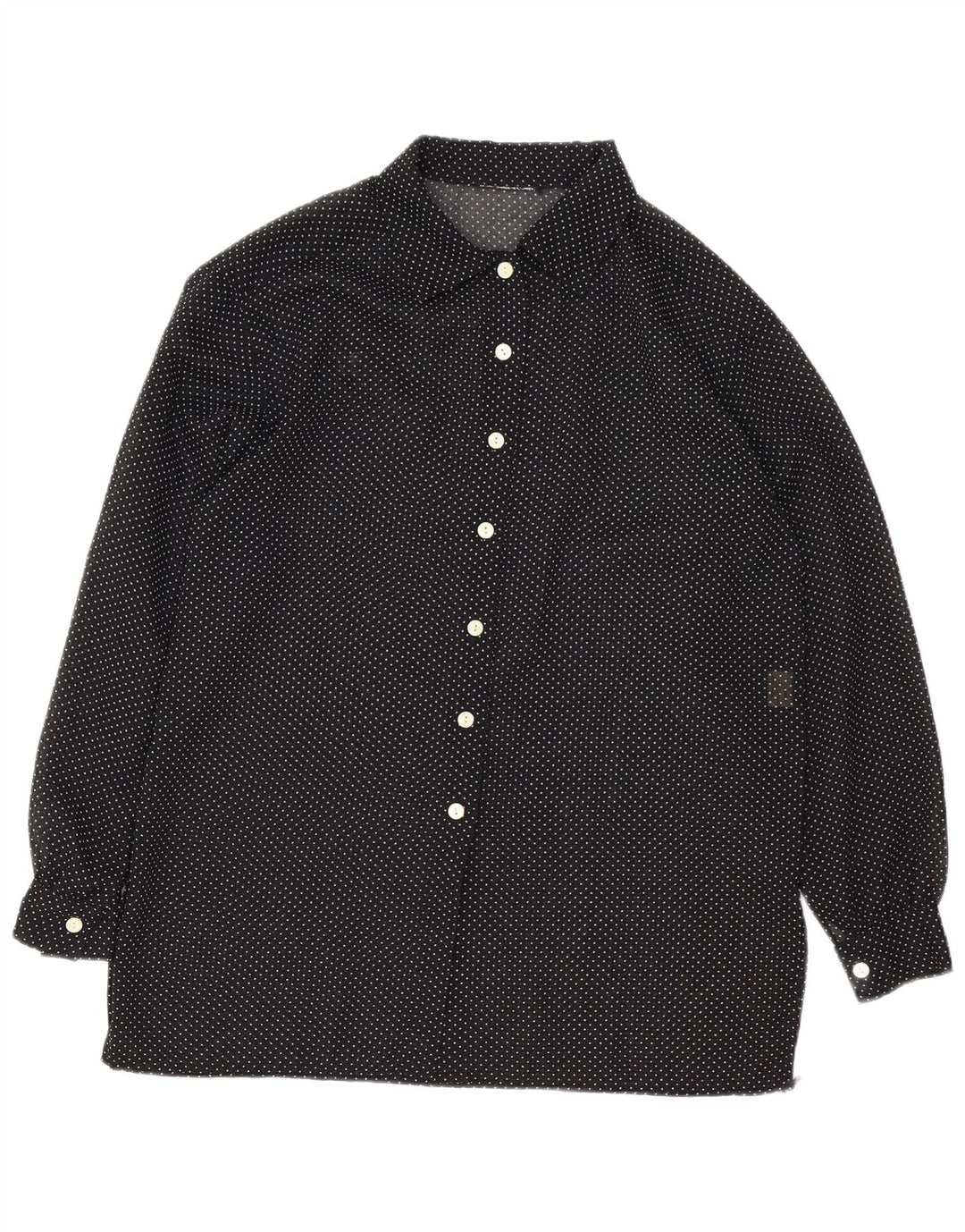 Camisa feminina vintage UK 16 grande preta manchada