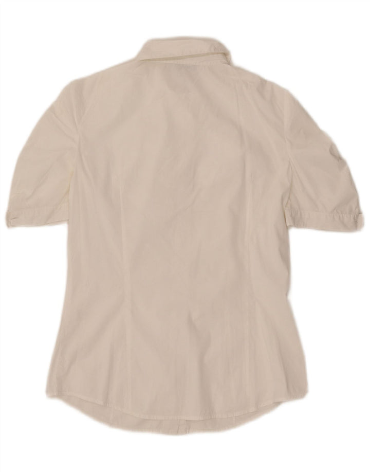 Camisa feminina de manga curta Max & Co. UK 12 médio branco
