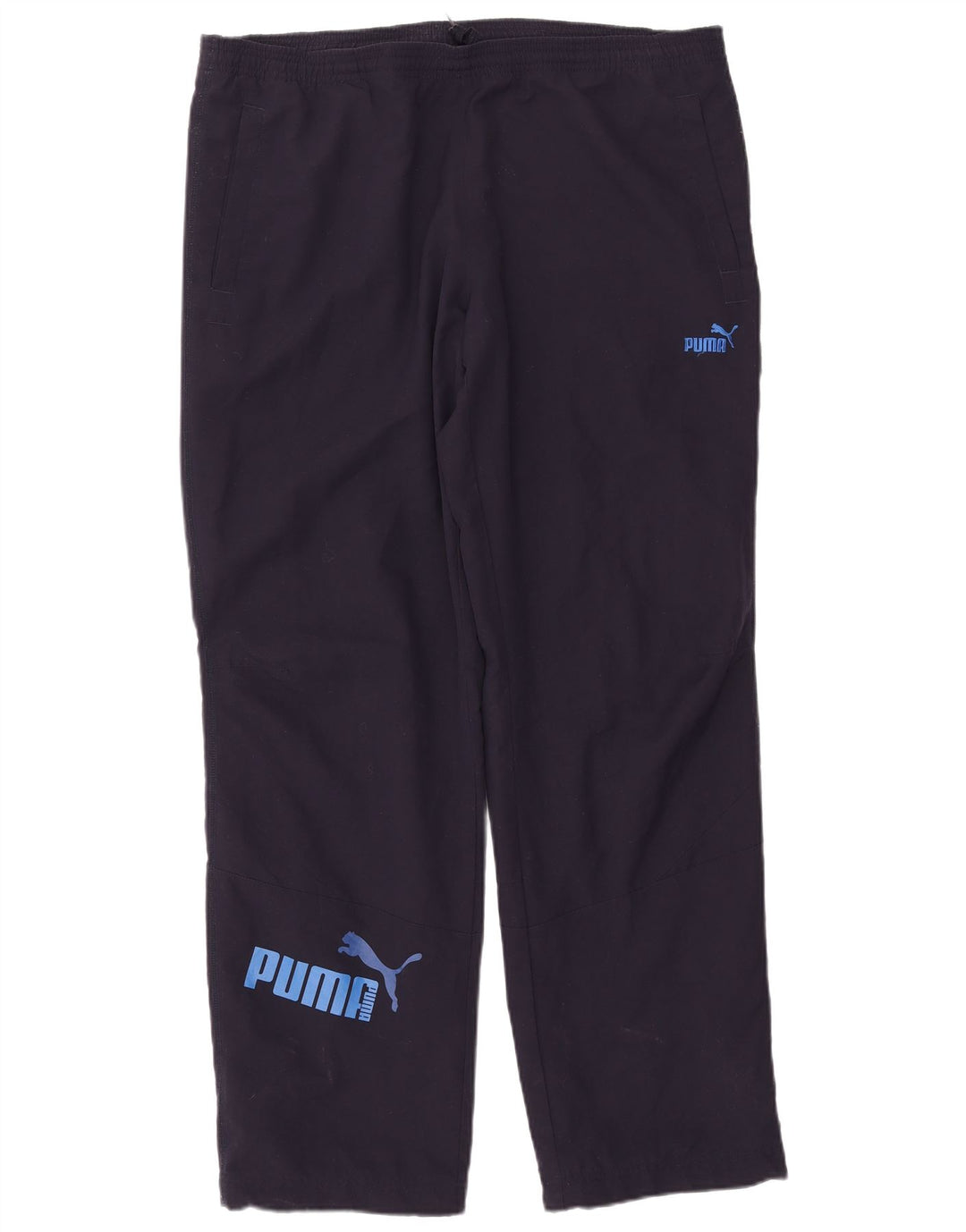 Calça de treino masculina Puma Graphic grande poliéster azul marinho