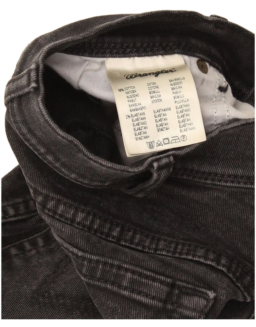 Wrangler masculino regular fit jeans reto W34 L32 algodão cinza