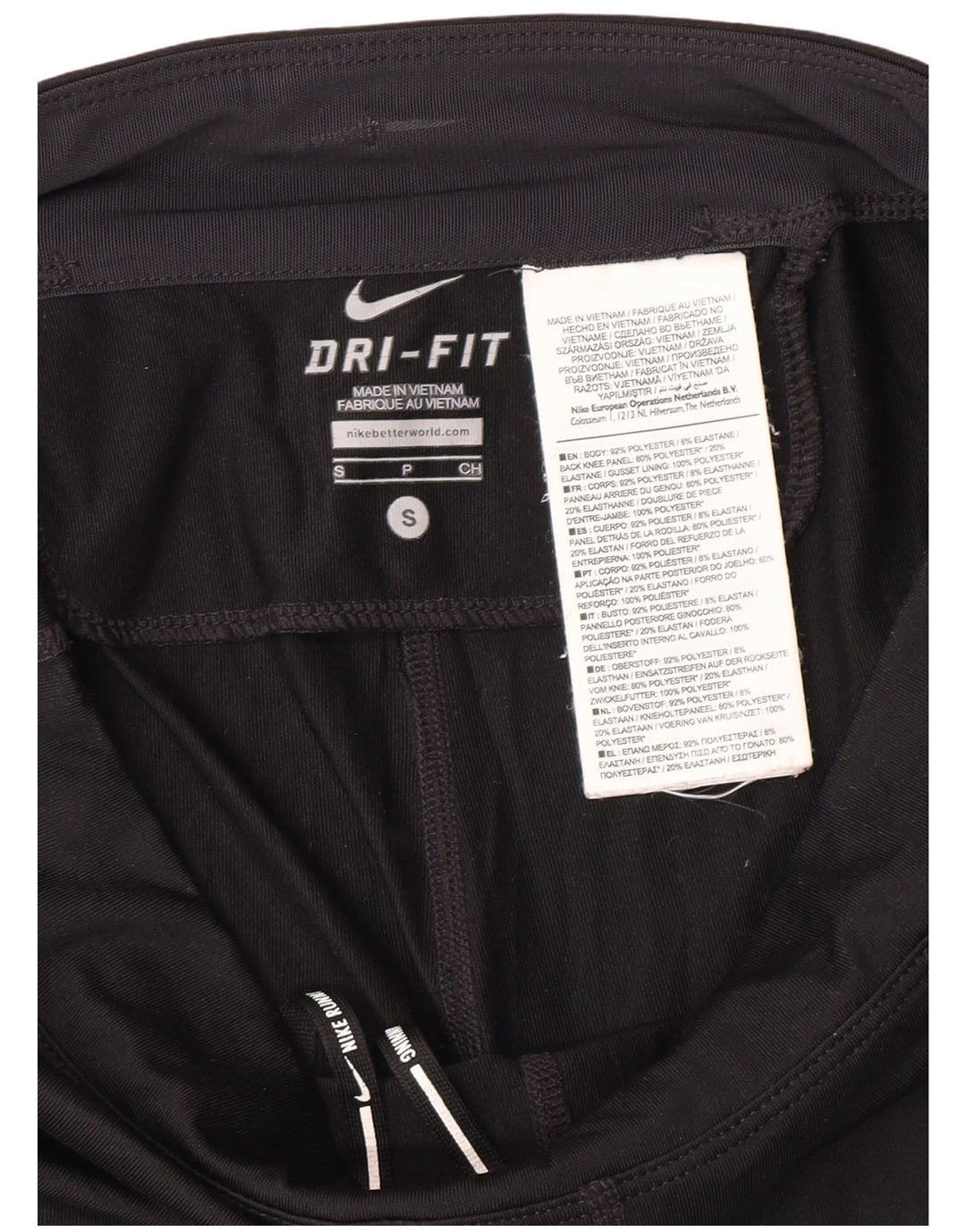 Nike Womens Dri Fit Capri Leggings UK 10 Pequeno Preto Poliéster Esportes