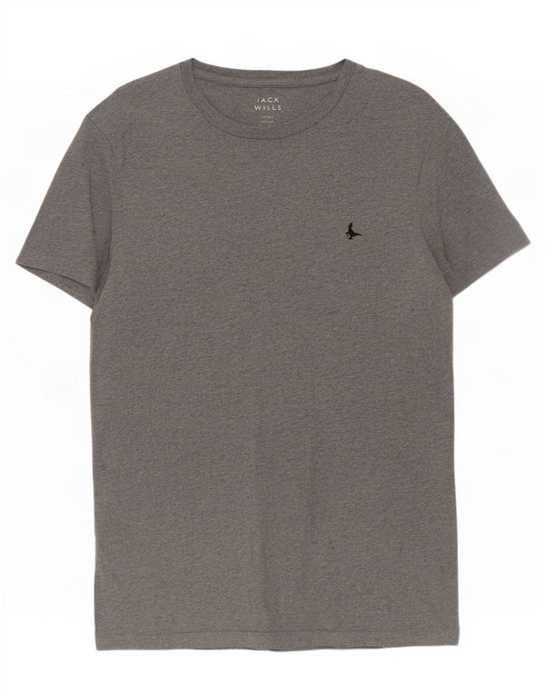 Camiseta masculina Jack Wills pequena cinza manchada