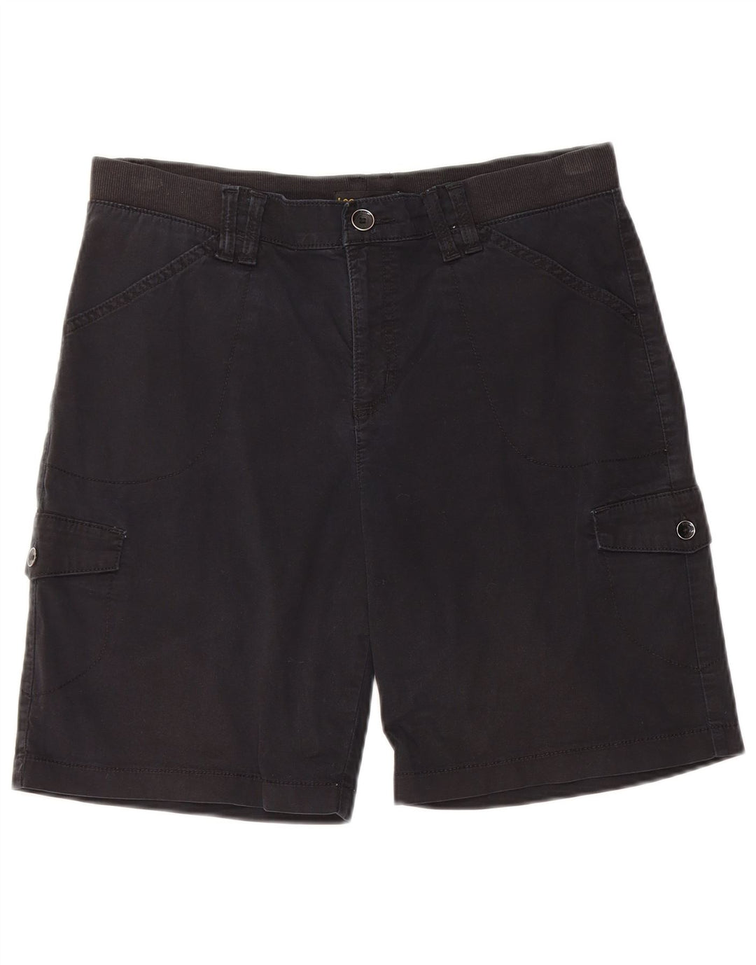 LEE Shorts cargo feminino de cintura média e ajuste relaxado W34 grande preto