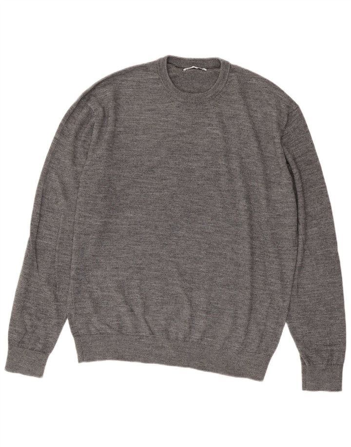 Zara Suéter masculino com gola redonda XL cinza