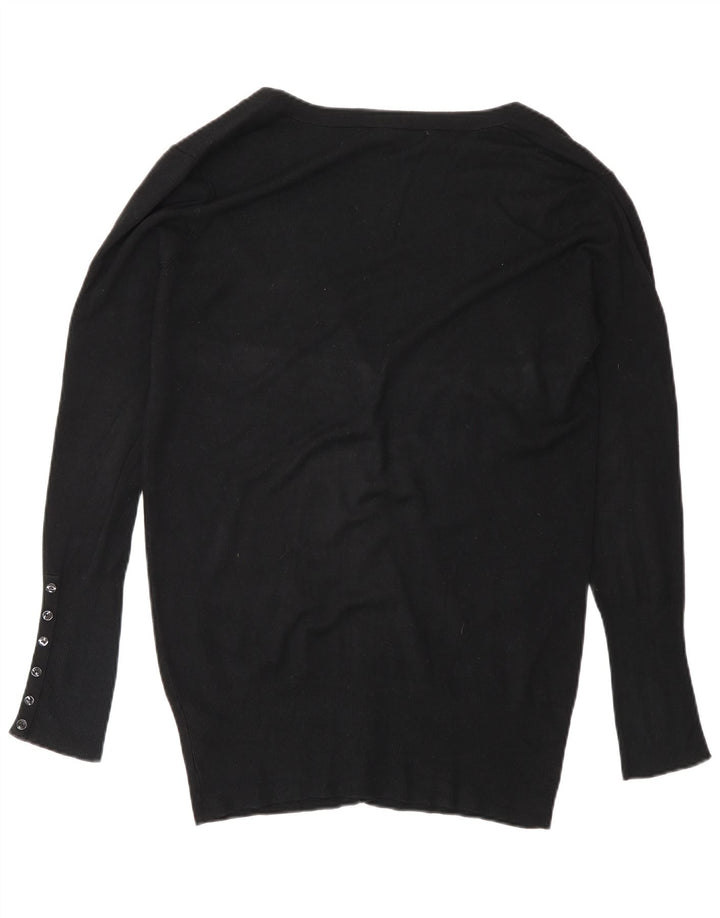 Suéter cardigã feminino Zara Reino Unido 16 grande rayon preto