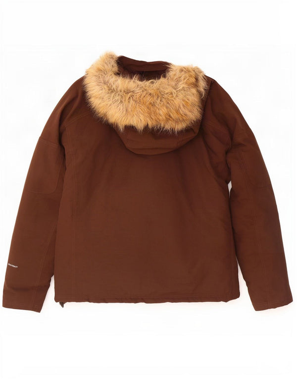 Jaqueta acolchoada com capuz The North Face Mens Hyvent UK 40 grande marrom nylon