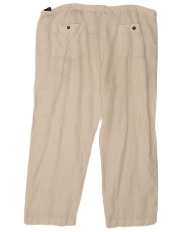 Calça masculina Nautica Loose Fit XL W40 L28 linho branco