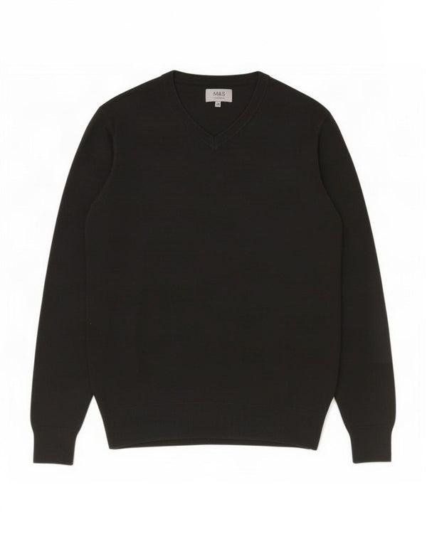 Suéter masculino Marks & Spencer com decote em V XL preto