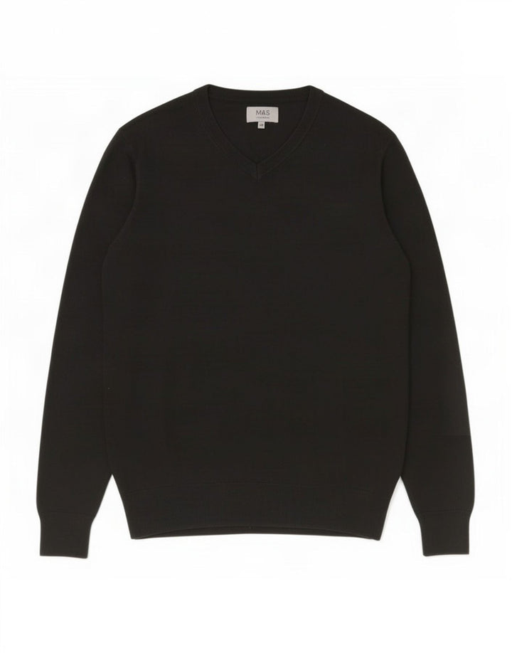 Suéter masculino Marks & Spencer com decote em V XL preto