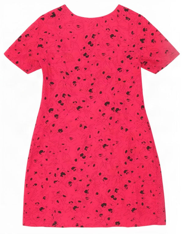 Vestido vintage feminino linha A UK 14 médio rosa floral