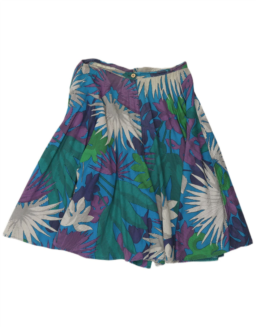 Shorts femininos vintage Cullotes casuais W30 médio azul floral