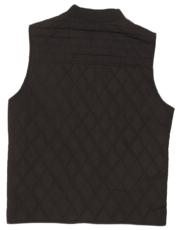 Zara Colete acolchoado masculino UK 38 poliéster preto médio