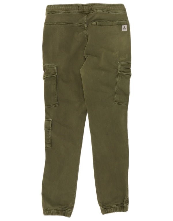 Zara Mens Joggers Cargo Calças Pequenas W30 L26 Algodão Cáqui