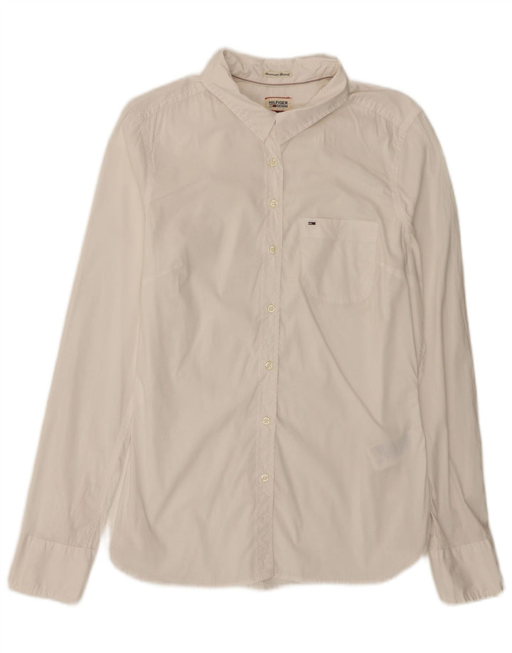 Camisa Tommy Hilfiger Feminina UK 12 Médio Algodão Branco
