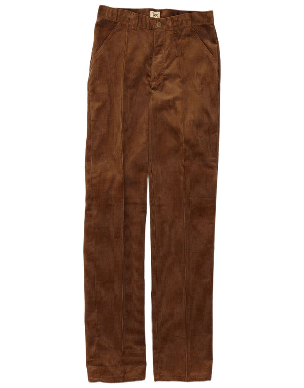 Calça masculina reta de veludo cotelê Lee W30 L36 algodão marrom