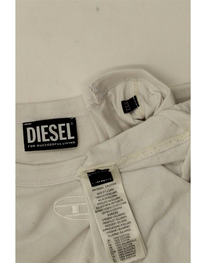 Top gráfico masculino diesel manga comprida 2XL algodão branco