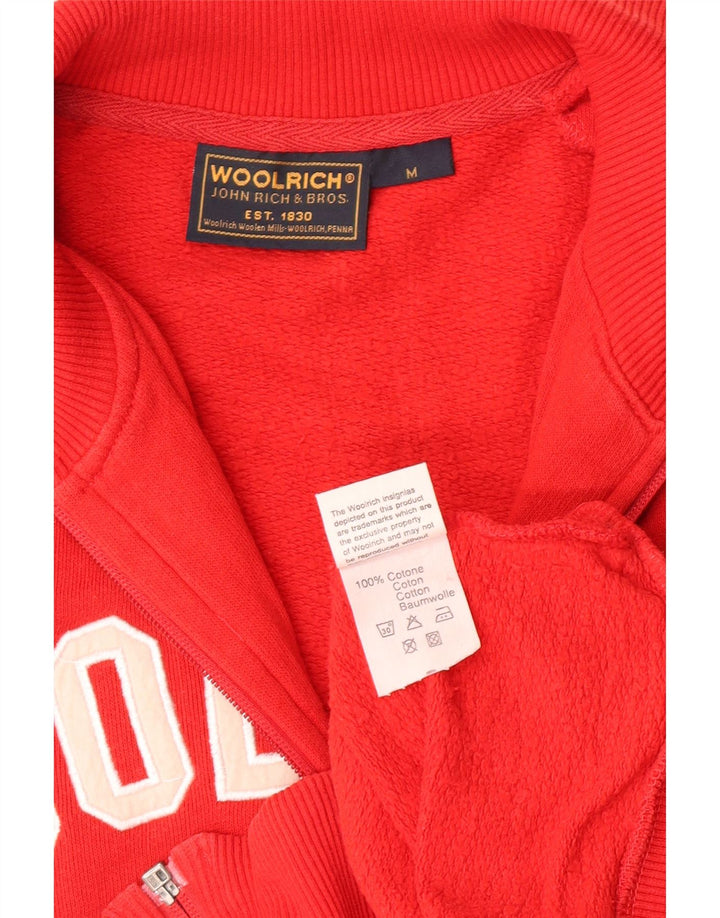 Jaqueta feminina Woolrich com estampa gráfica UK 12 algodão vermelho médio