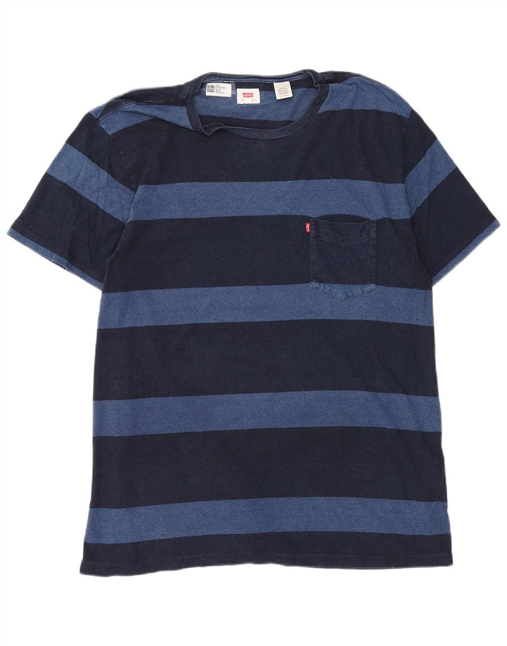 Camiseta masculina LEVI'S Top 2XL algodão listrado azul