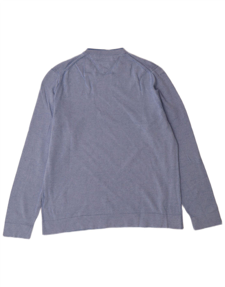 Suéter masculino TOMMY HILFIGER com gola redonda e algodão azul médio