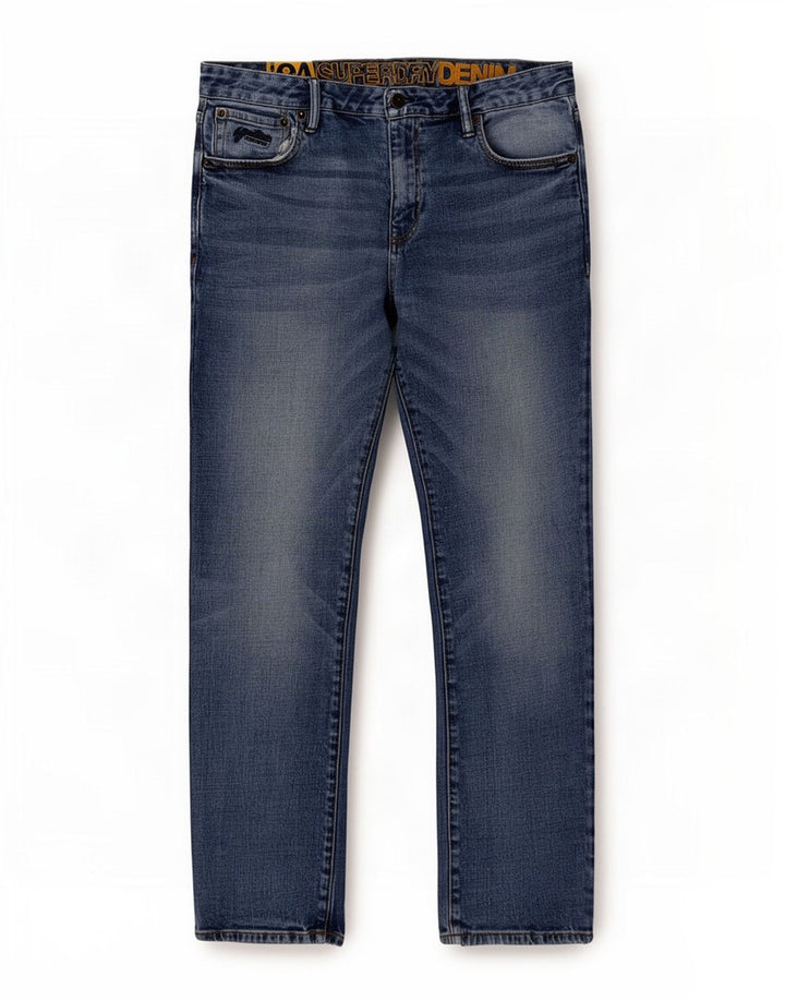 Jeans retos masculinos Superdry W34 L29 algodão azul
