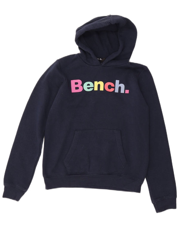 BENCH Boys Graphic Hoodie Jumper 13-14 Years Navy Blue Cotton
