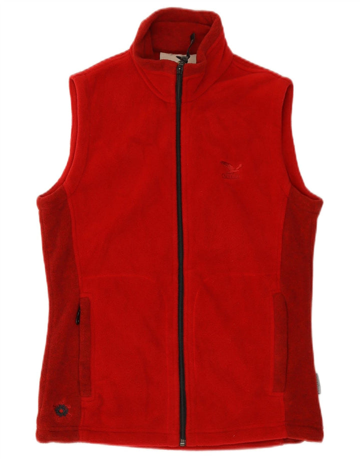 SALEWA Womens Fleece Gilet UK 8 Pequeno Poliéster Colorblock Vermelho