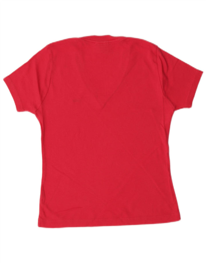 Camiseta feminina LACOSTE tamanho superior 42 grande algodão rosa