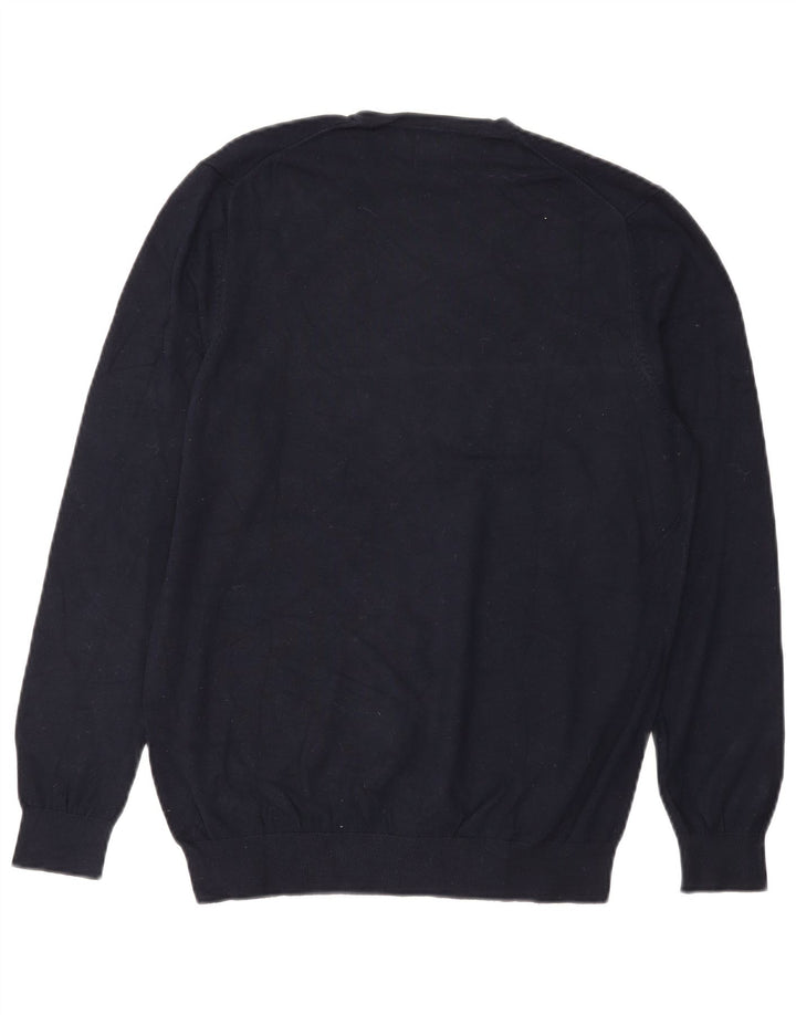 Suéter masculino ZARA com gola redonda e viscose azul marinho médio