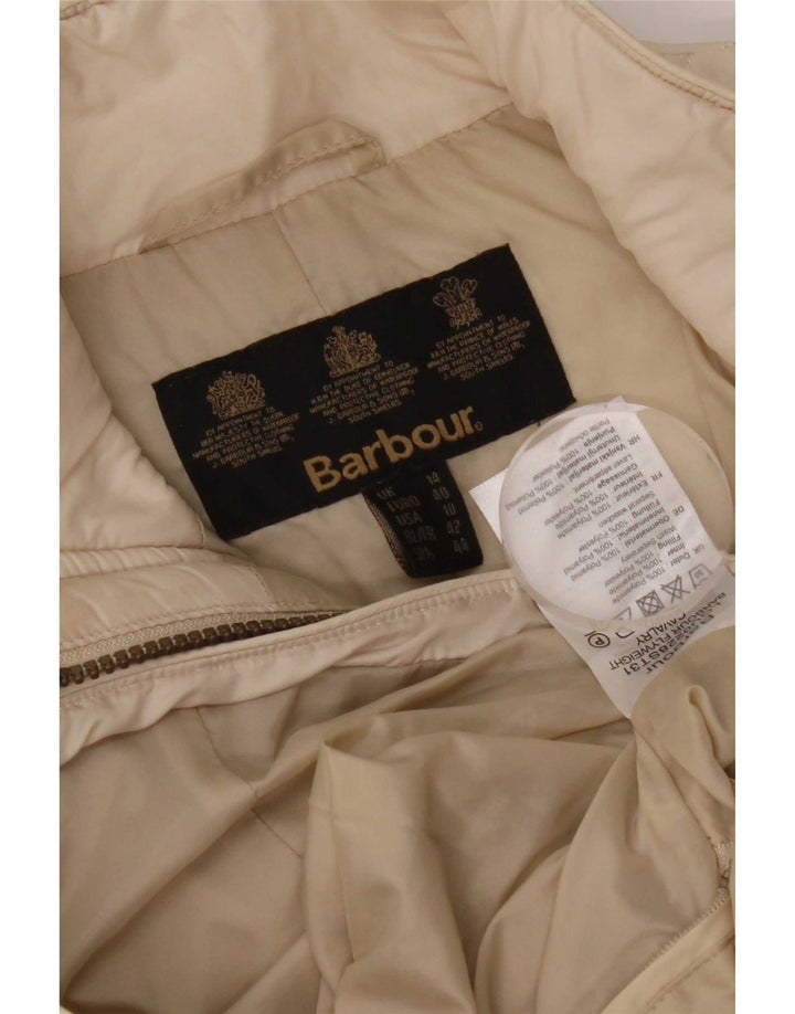 Jaqueta acolchoada feminina Barbour Reino Unido 14 grande nylon bege