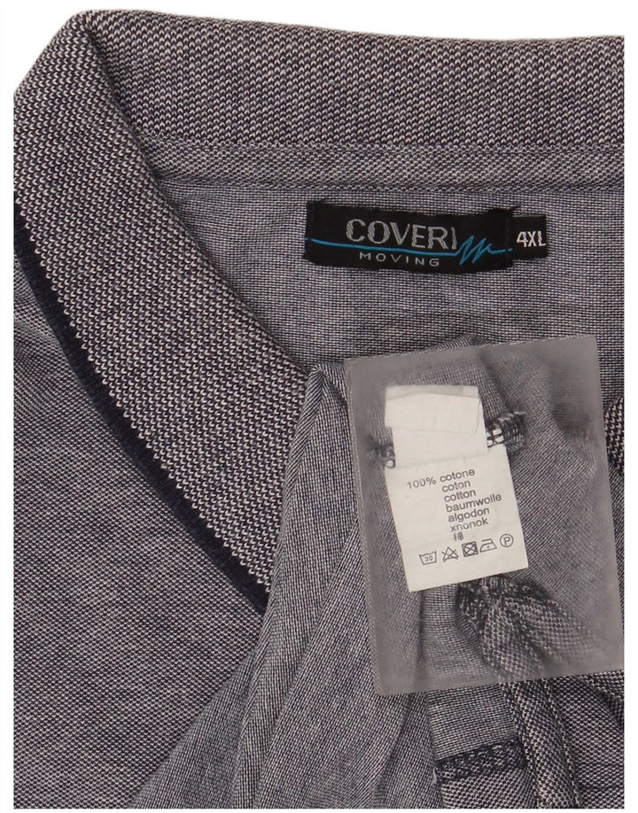 Camisa polo masculina Coveri 4XL algodão cinza