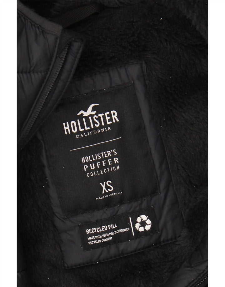 Jaqueta masculina acolchoada com capuz HOLLISTER UK 34 XS nylon preto