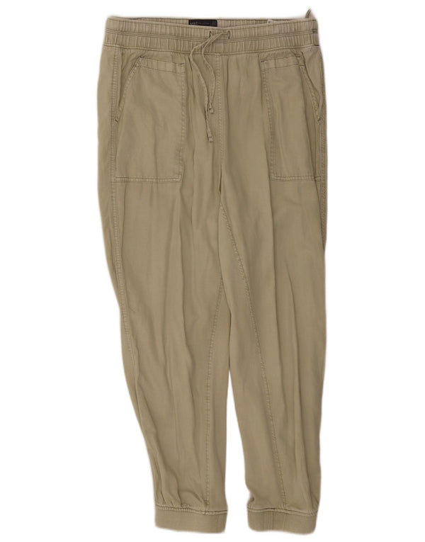Calça jogger feminina Marks & Spencer casual Reino Unido 16 grande W32 L26 cáqui