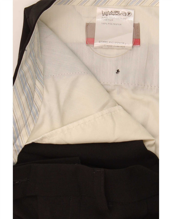Calça masculina Marks & Spencer com pegged suit W38 L29 poliéster preto