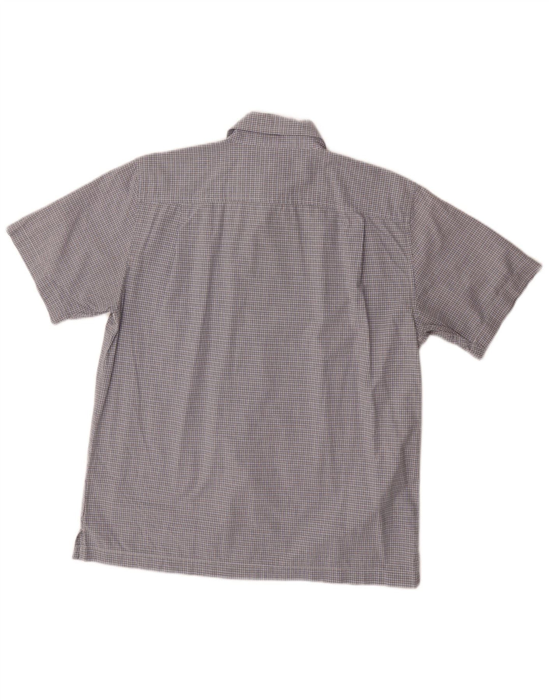 Camisa masculina de manga curta DOCKERS algodão xadrez azul médio