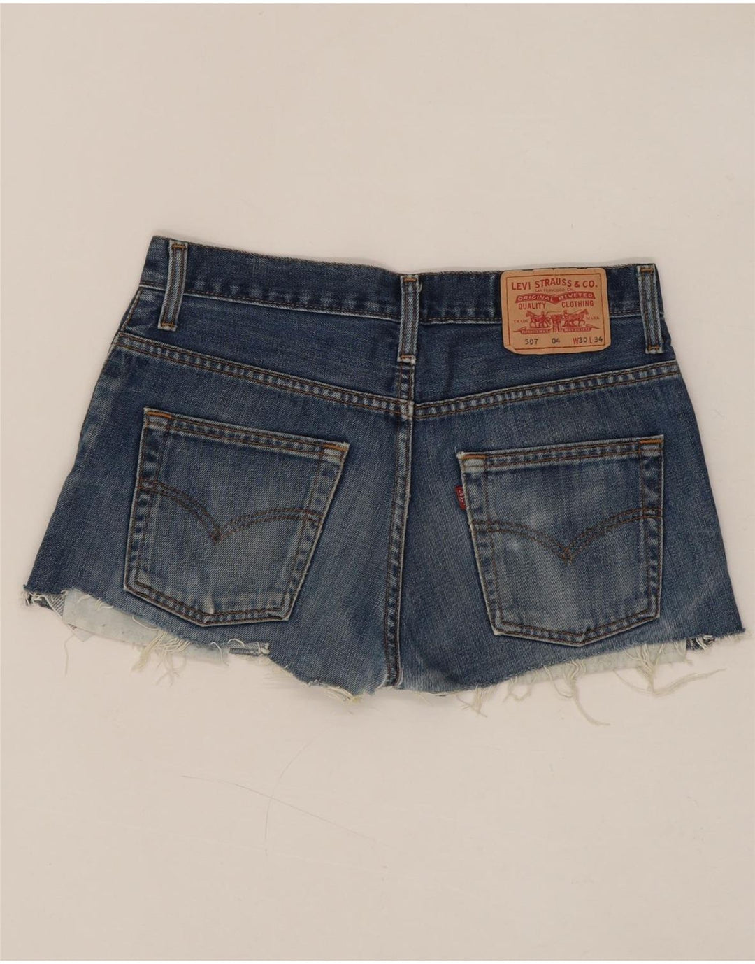 Shorts jeans feminino 507 da Levi's W30 algodão azul médio