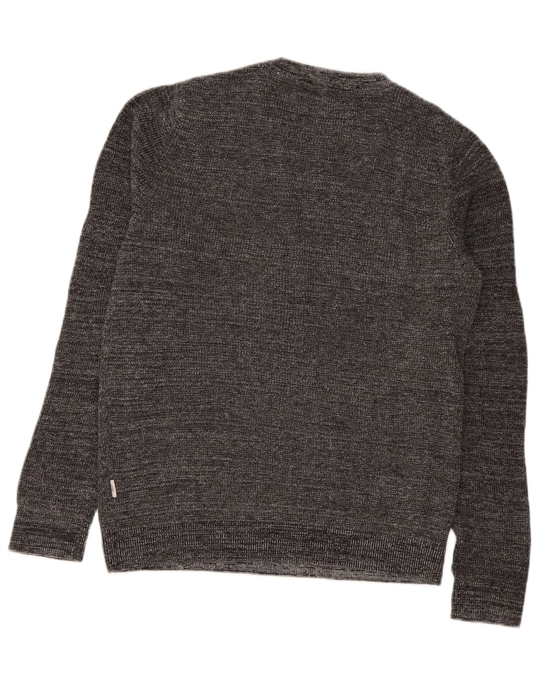 Suéter masculino Jack & Jones regular fit com zíper e gola pequena cinza manchado