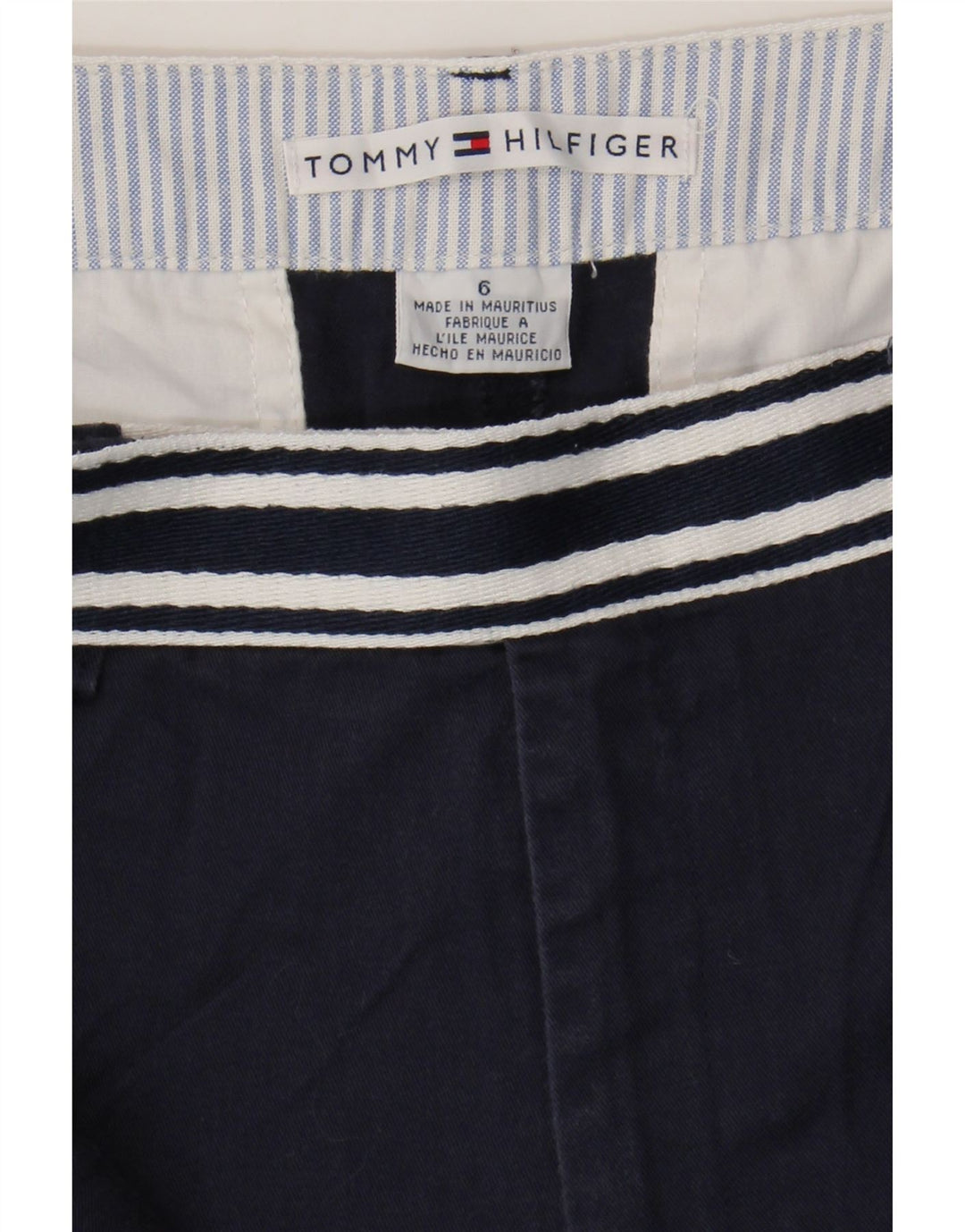 Shorts Chino feminino TOMMY HILFIGER EUA 6 médio W30 azul marinho