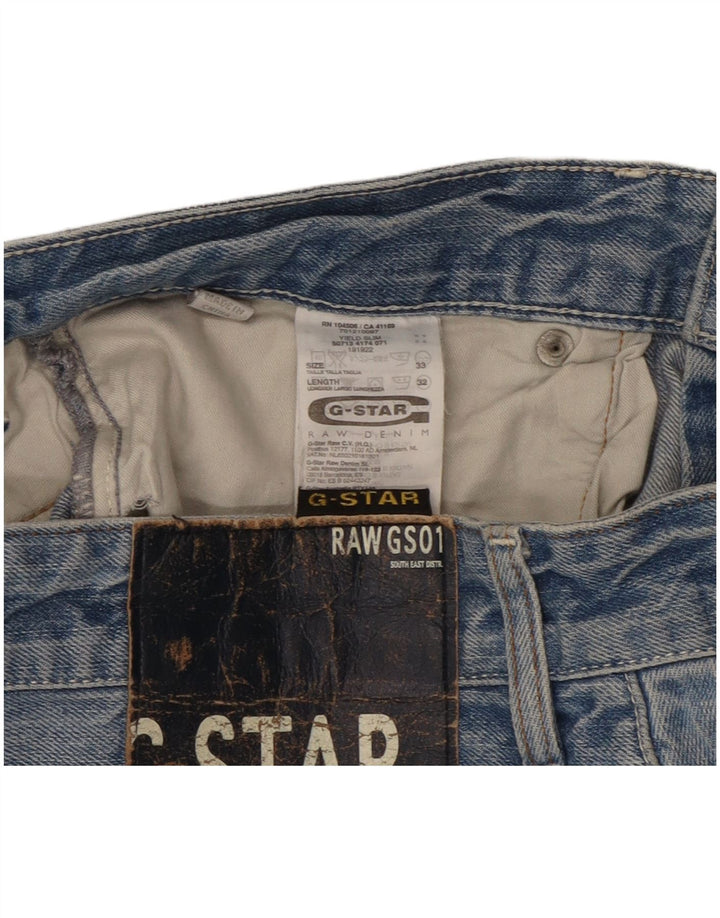 Jeans retos masculinos G-Star W33 L32 algodão azul