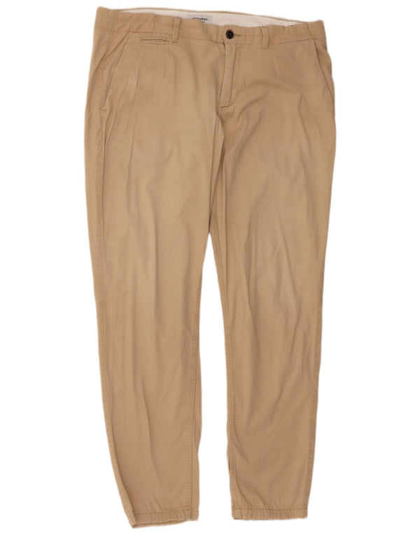 Calça jogger masculina Jack & Jones Chino W34 L32 algodão bege