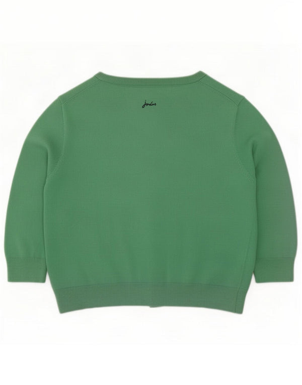 Joules Womens Crop 3/4 Sleeve Cardigan Sweater UK 16 Grande Algodão Verde