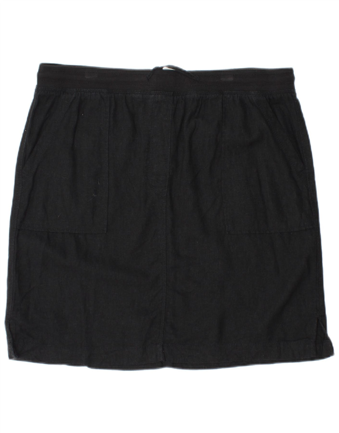 Minissaia feminina MARKS & SPENCER Reino Unido 16 grande W34 linho preto
