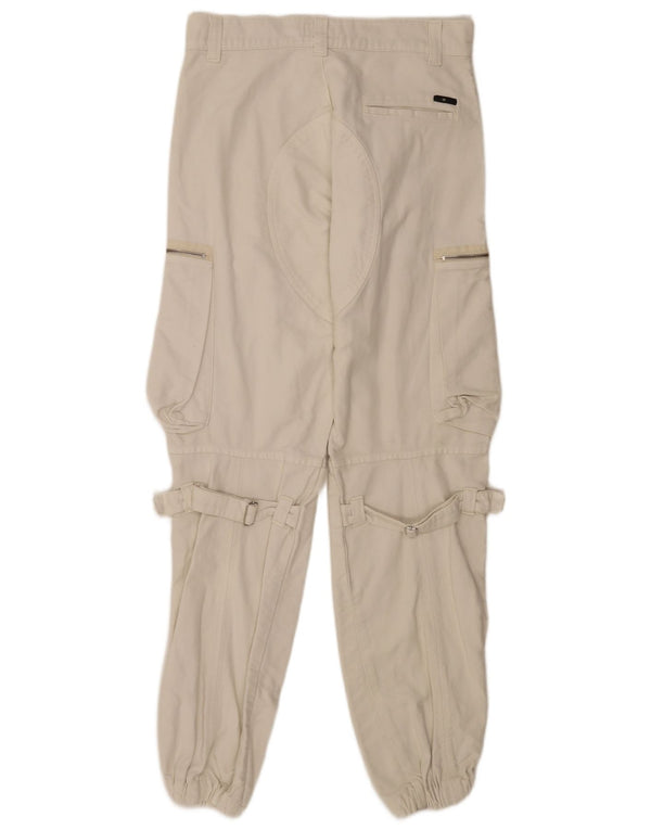 Energie Mens Joggers Cargo Calças W28 L32 Algodão Branco