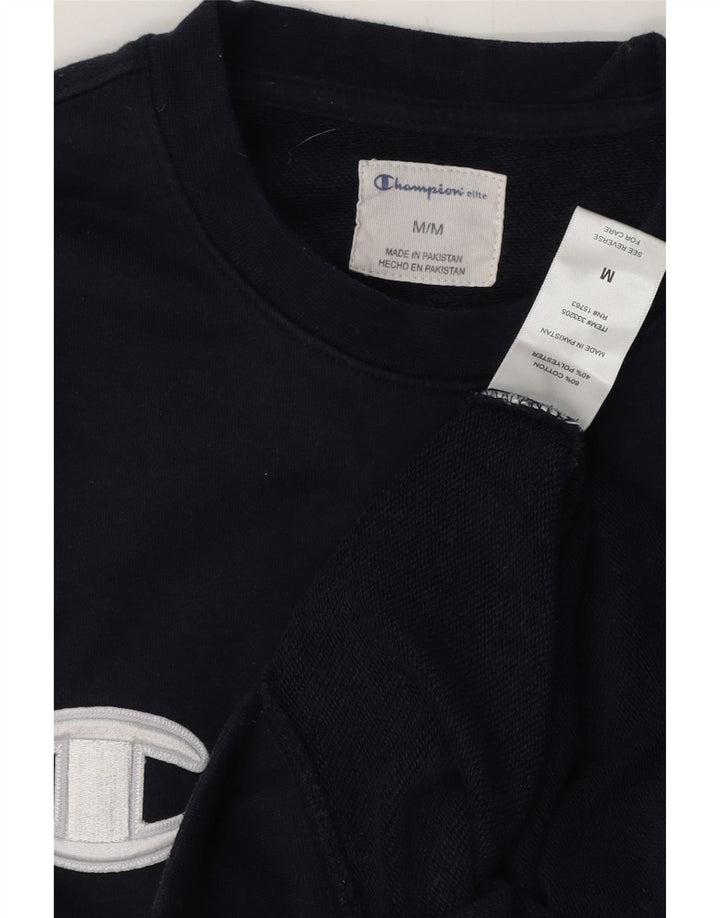 CHAMPION Mens Graphic Sweatshirt Jumper Medium Navy Blue Cotton Vintage Champion and Second-Hand Champion from Messina Hembry 